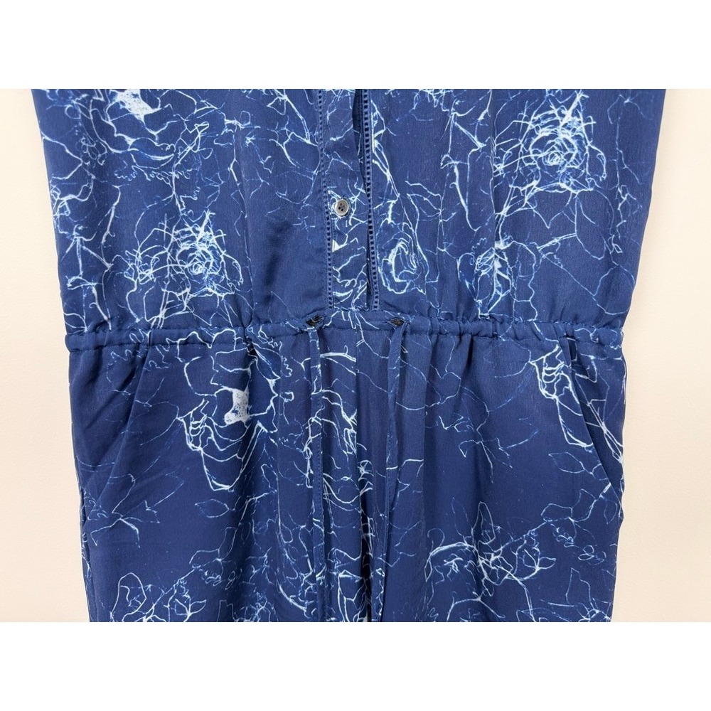Sam Edelman Blue Floral Print Sleeveless Wide Leg Jumpsuit Women's Size‎ 4 - Picture 4 of 12